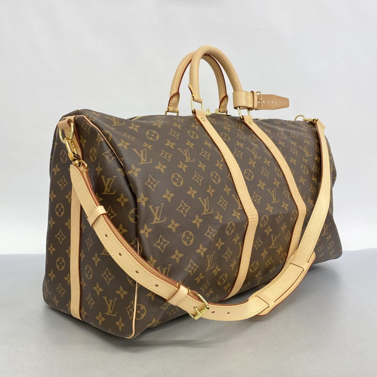 Louis Vuitton Keepall Bandouliere 55 Brown Canvas Travel Bag