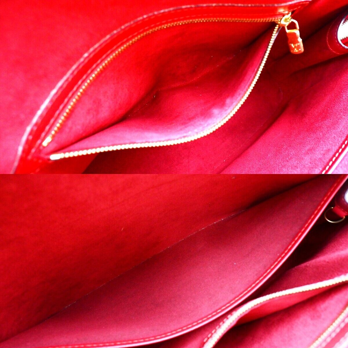 Louis Vuitton Lussac Red Leather Shoulder Bag