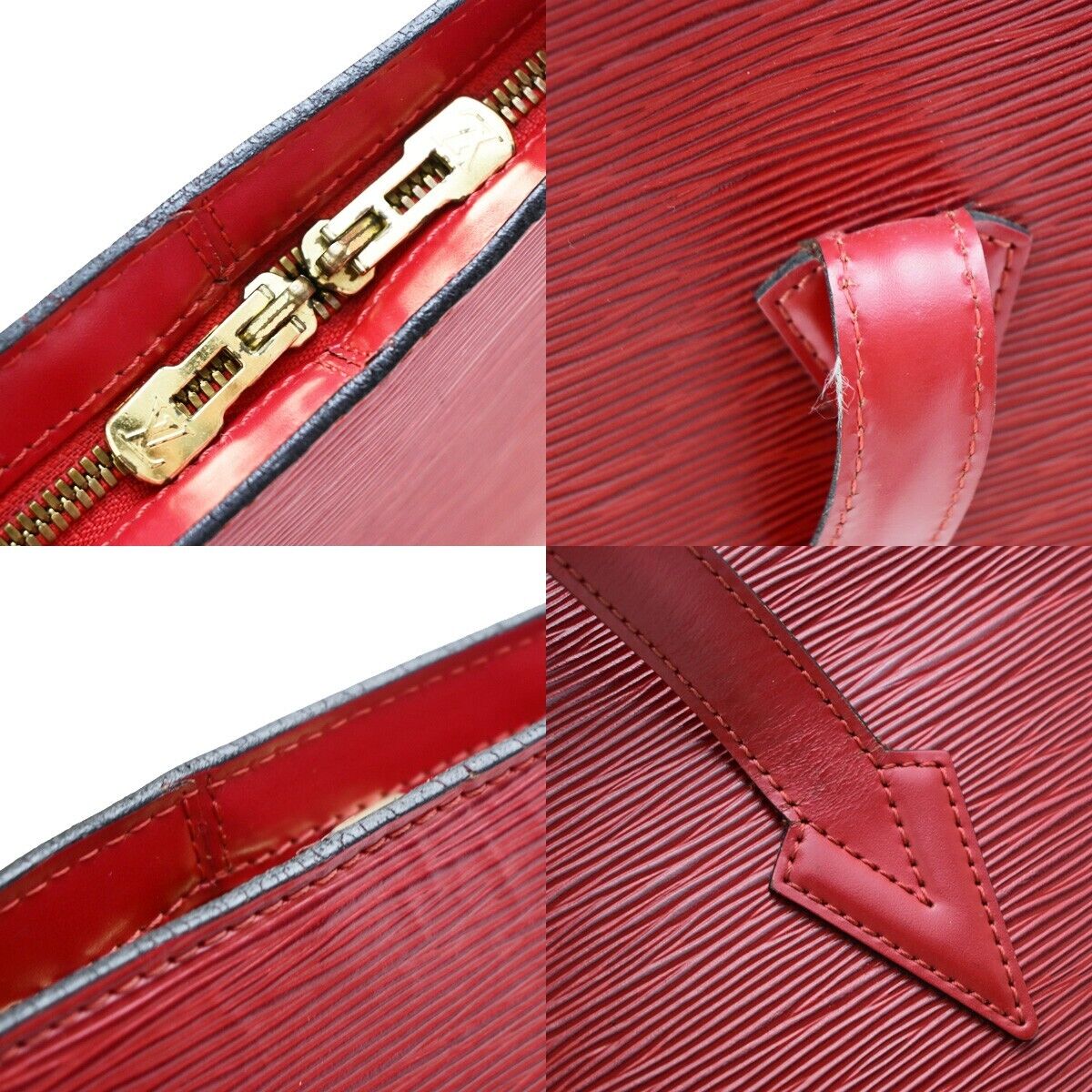 Louis Vuitton Lussac Red Leather Shoulder Bag