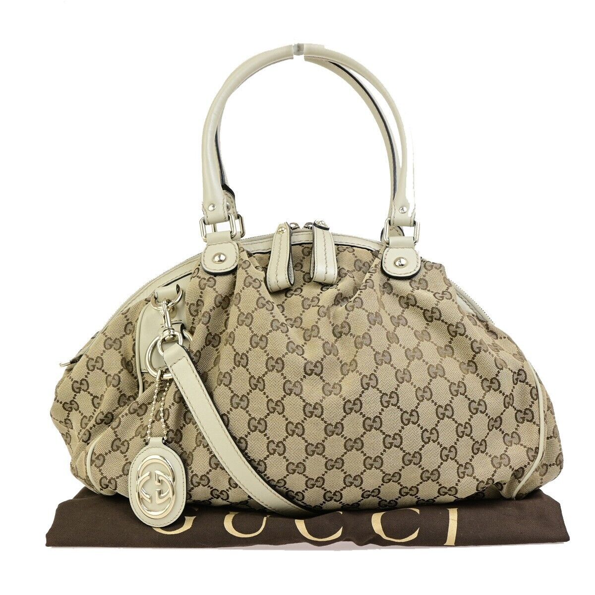 Gucci Sukey Brown Canvas Shoulder Bag