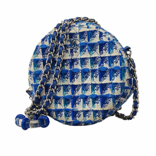 Chanel Coco Mark Blue Tweed Shoulder Bag