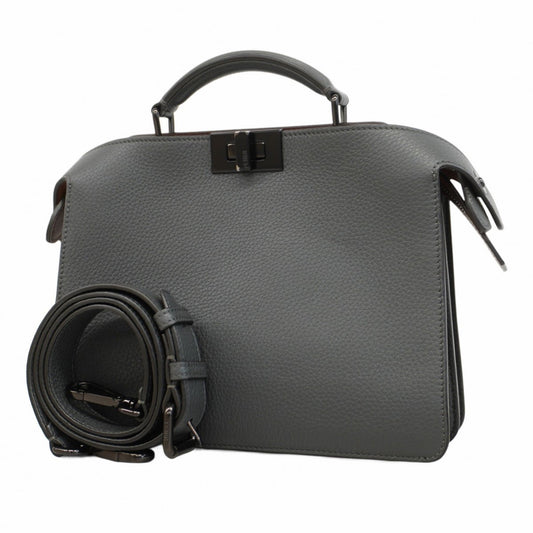 Fendi Peekaboo Grey Leather Hand Bag