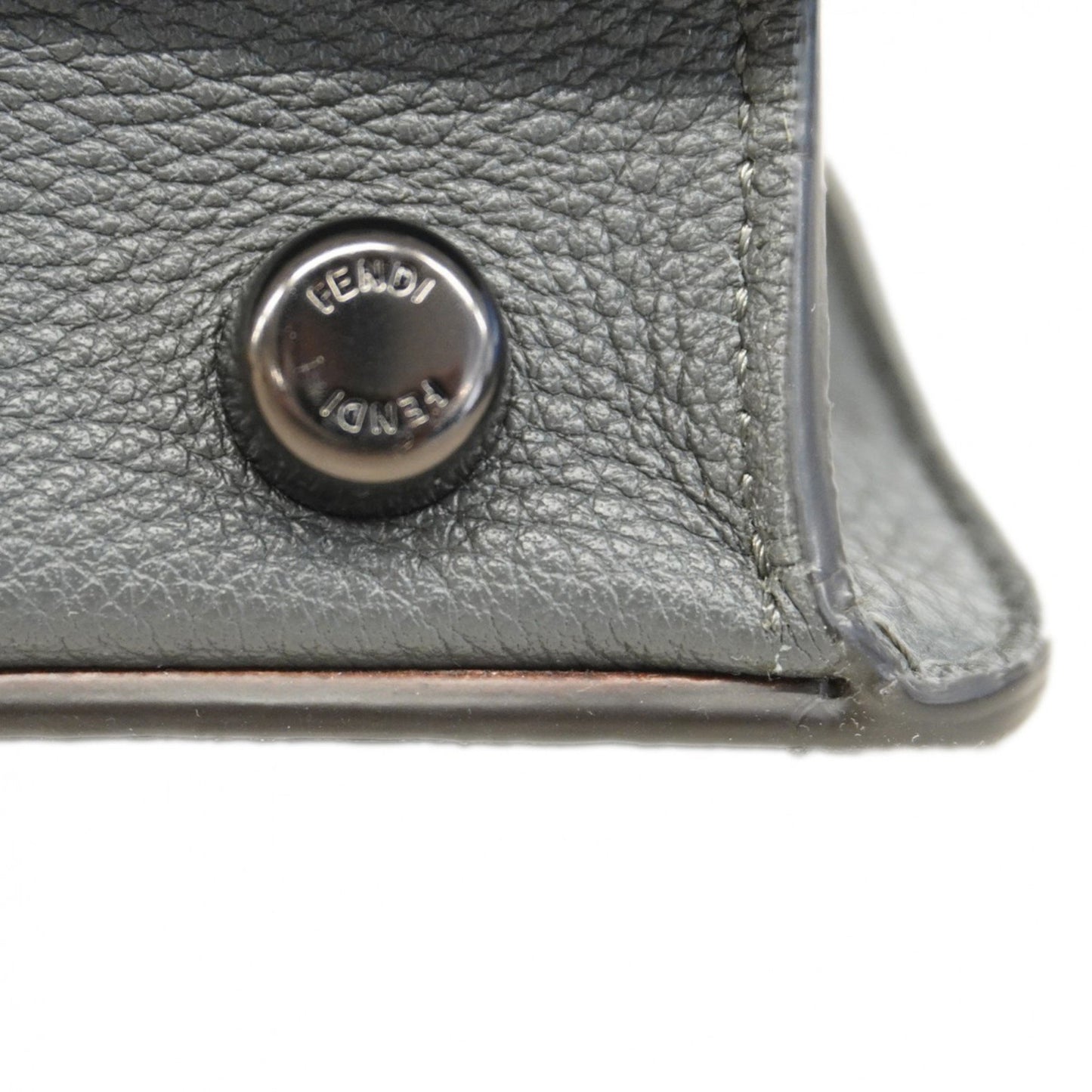 Fendi Peekaboo Grey Leather Hand Bag