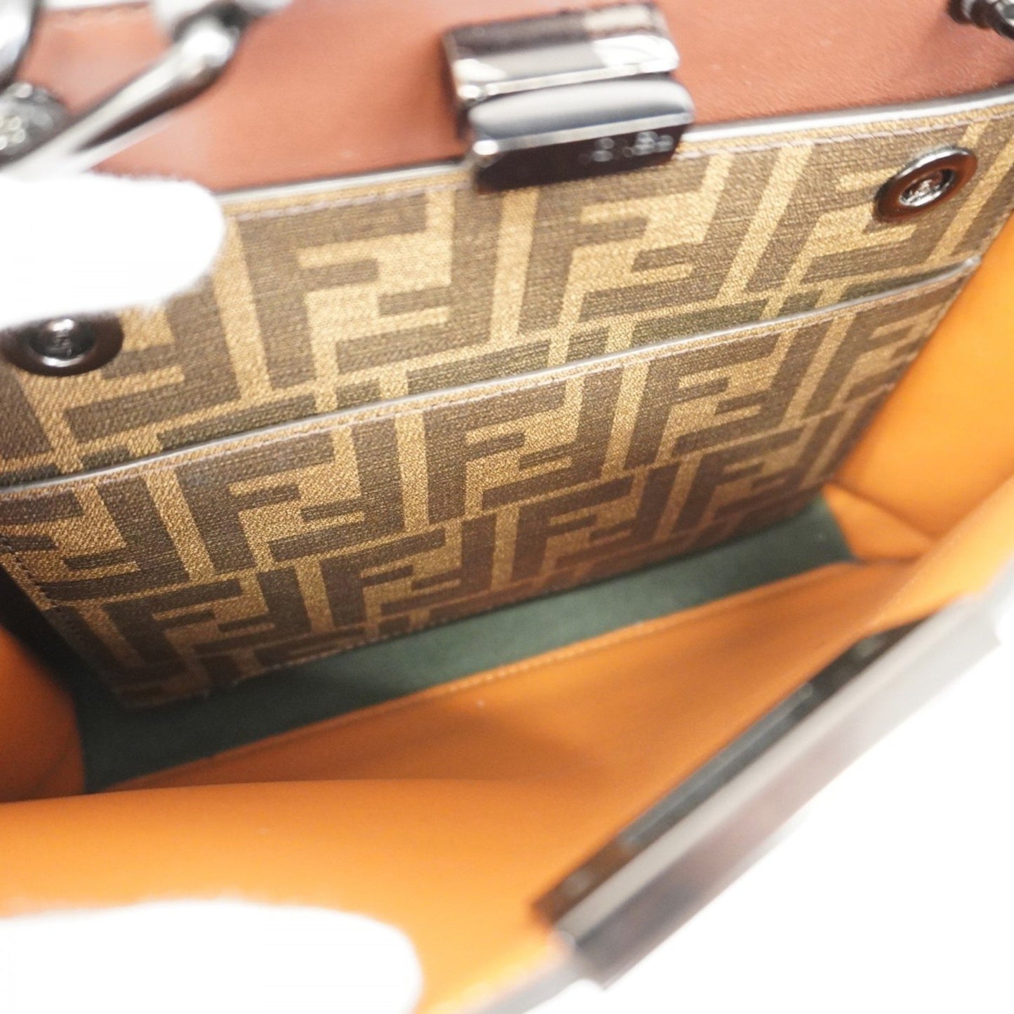 Fendi Peekaboo Grey Leather Hand Bag