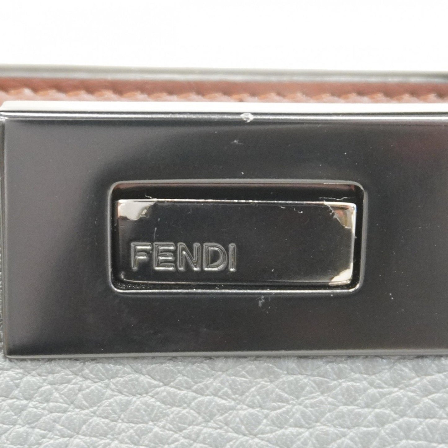 Fendi Peekaboo Grey Leather Hand Bag