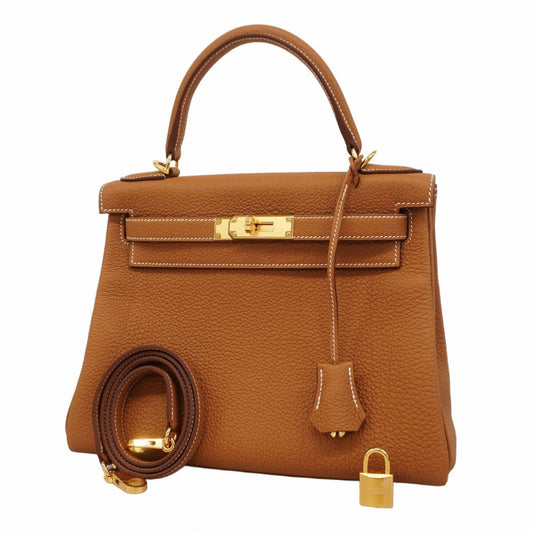 Hermès Kelly 28 Brown Leather Hand Bag