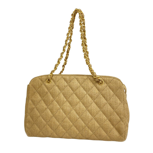 Chanel Mademoiselle Beige Tweed Shoulder Bag