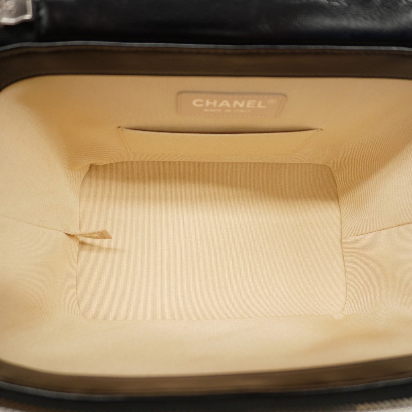 Chanel Vanity Beige Wood Hand Bag