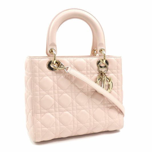 Dior Lady Dior Pink Silk Hand Bag