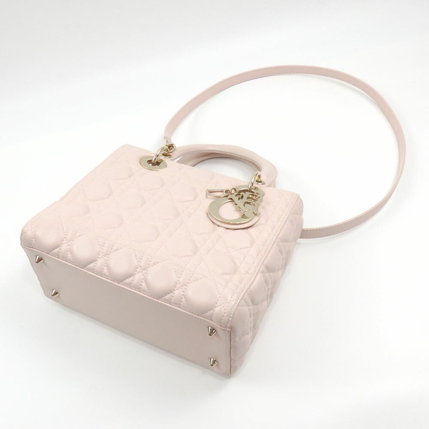 Dior Lady Dior Pink Silk Hand Bag