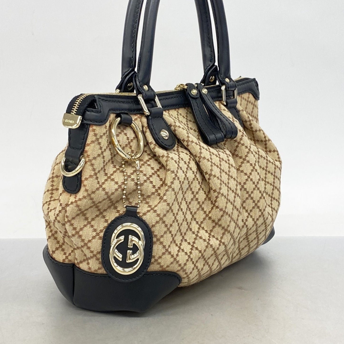 Gucci Sukey Beige Canvas Hand Bag