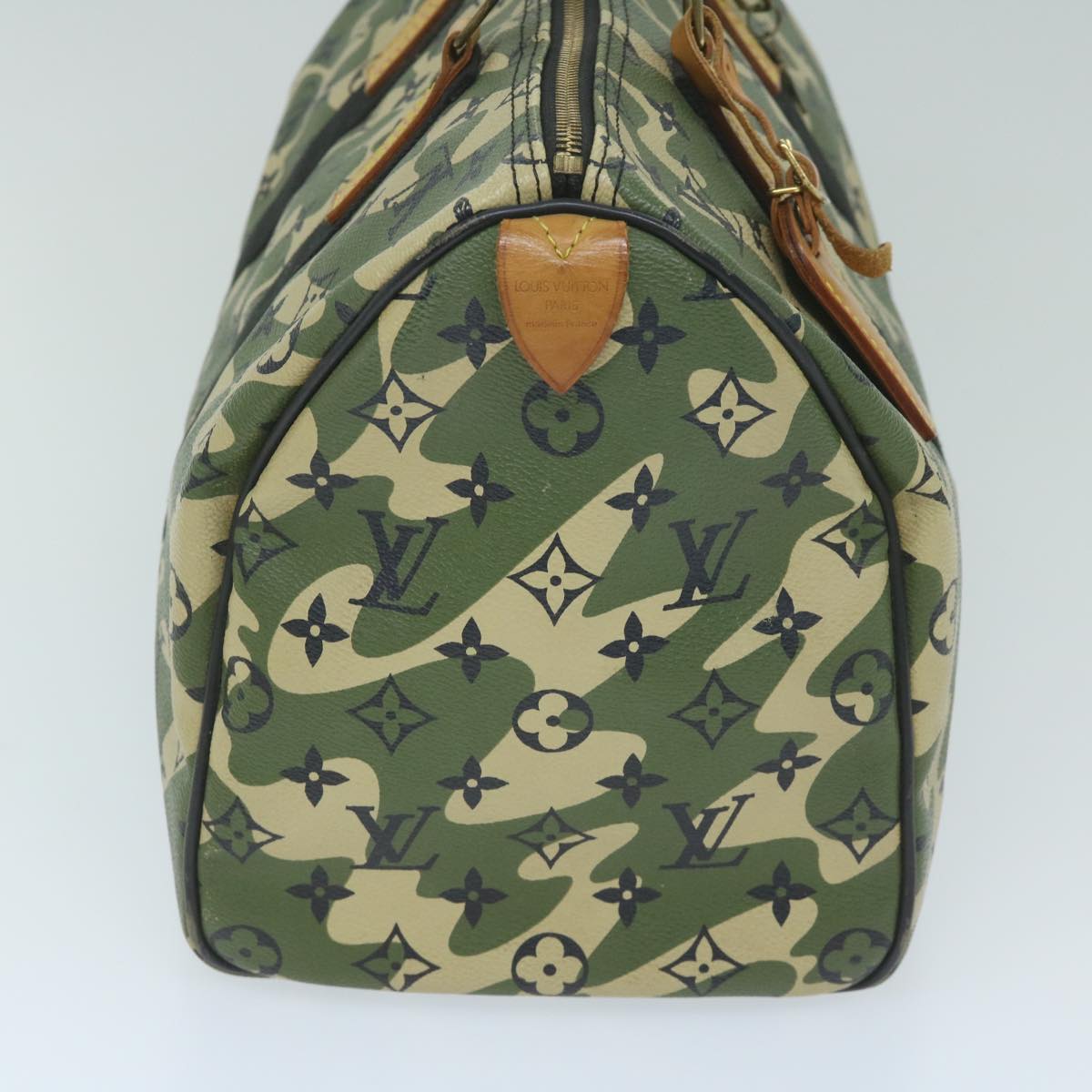 Louis Vuitton Speedy 35 Green Canvas Hand Bag