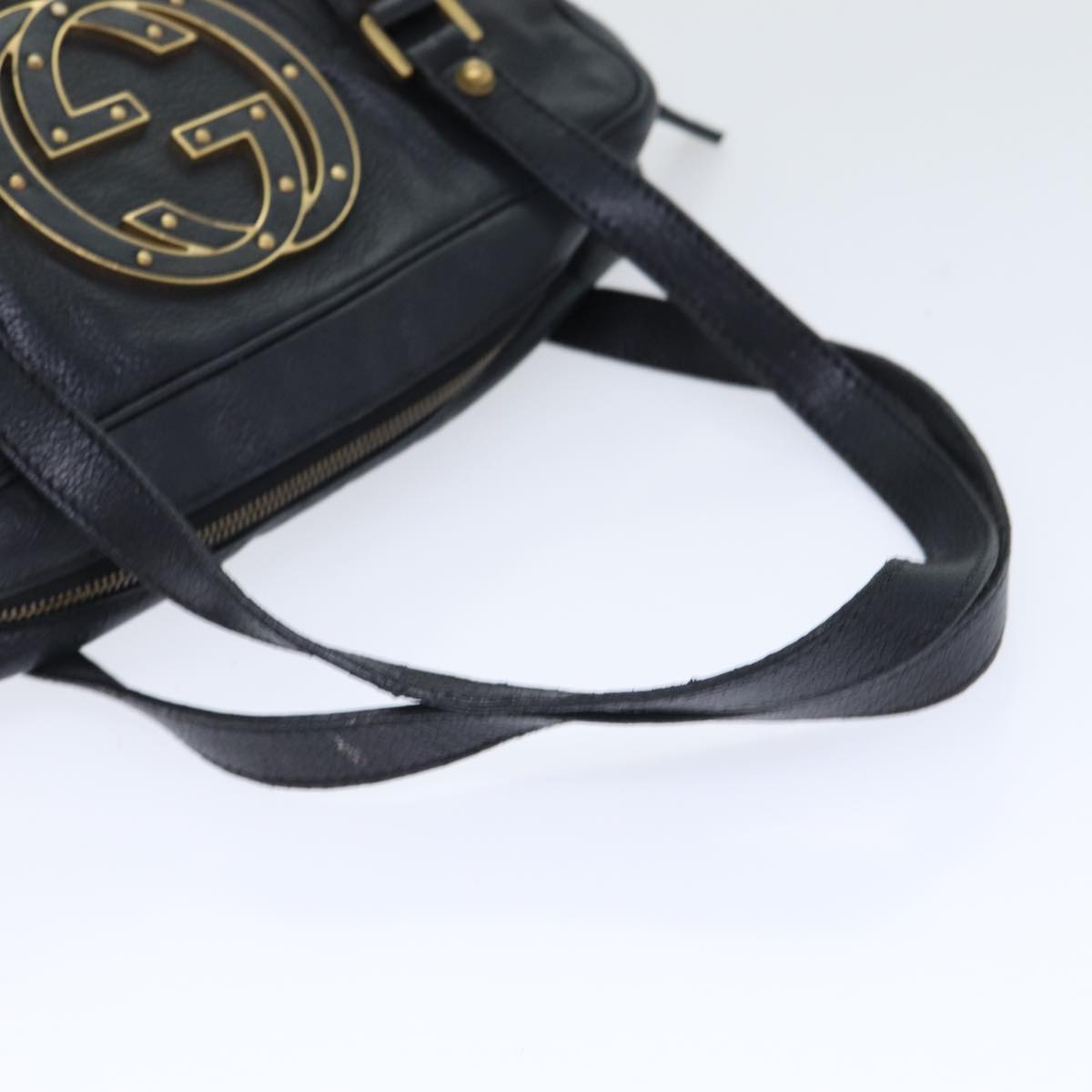 Gucci Interlocking G Black Leather Shoulder Bag