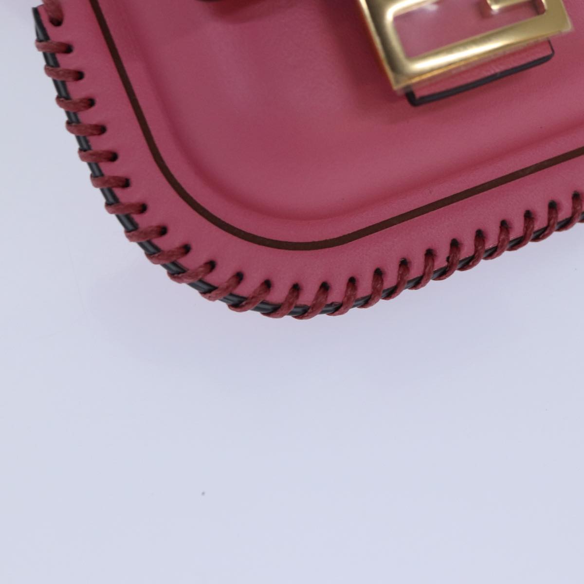 Fendi Baguette Pink Leather Clutch Bag