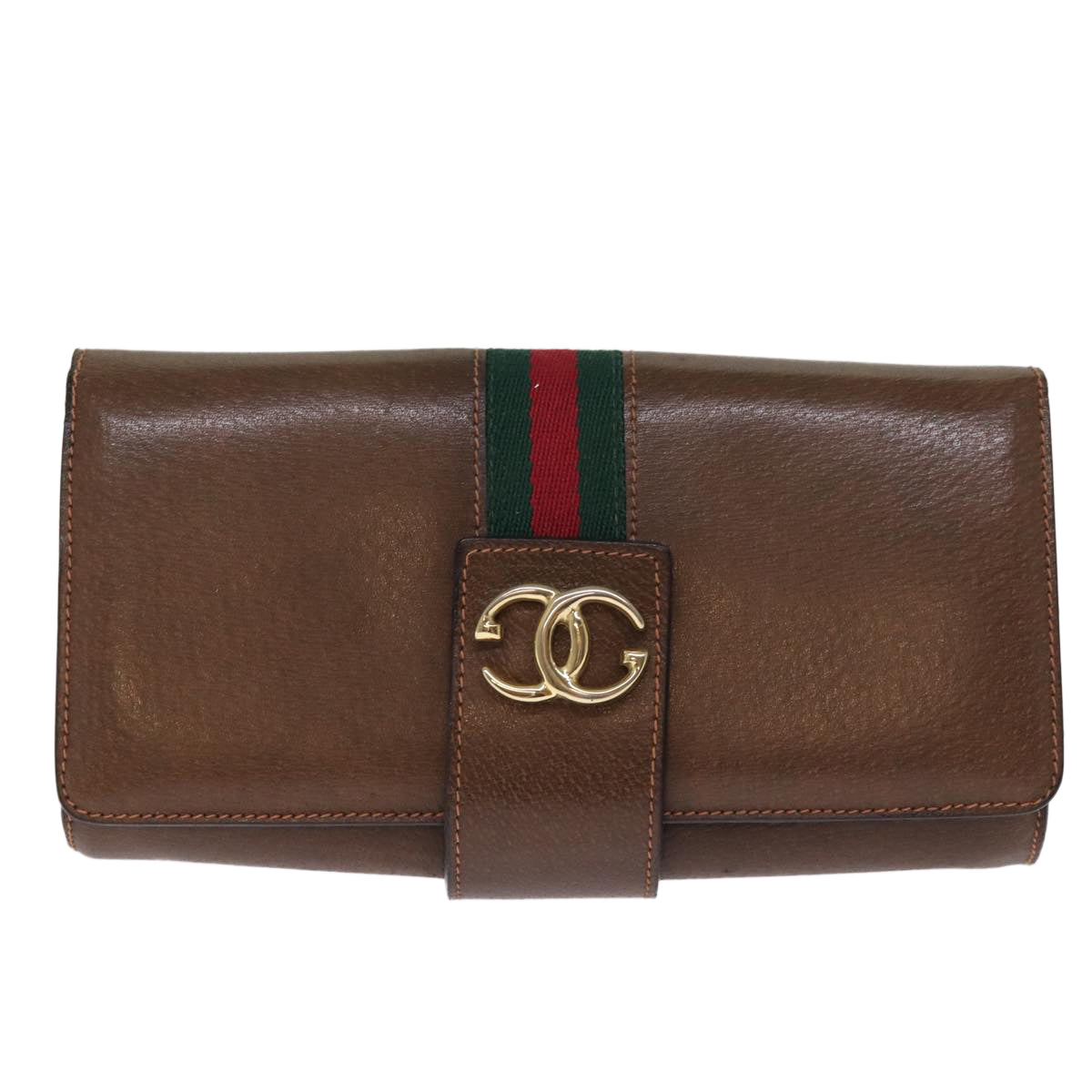 Gucci Sherry Brown Leather Clutch Bag