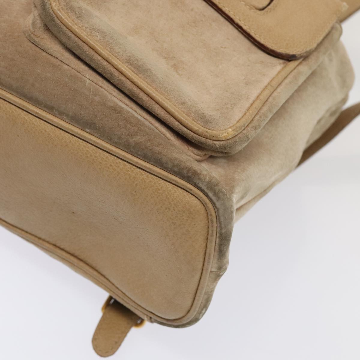 Gucci Bamboo Beige Suede Backpack Bag