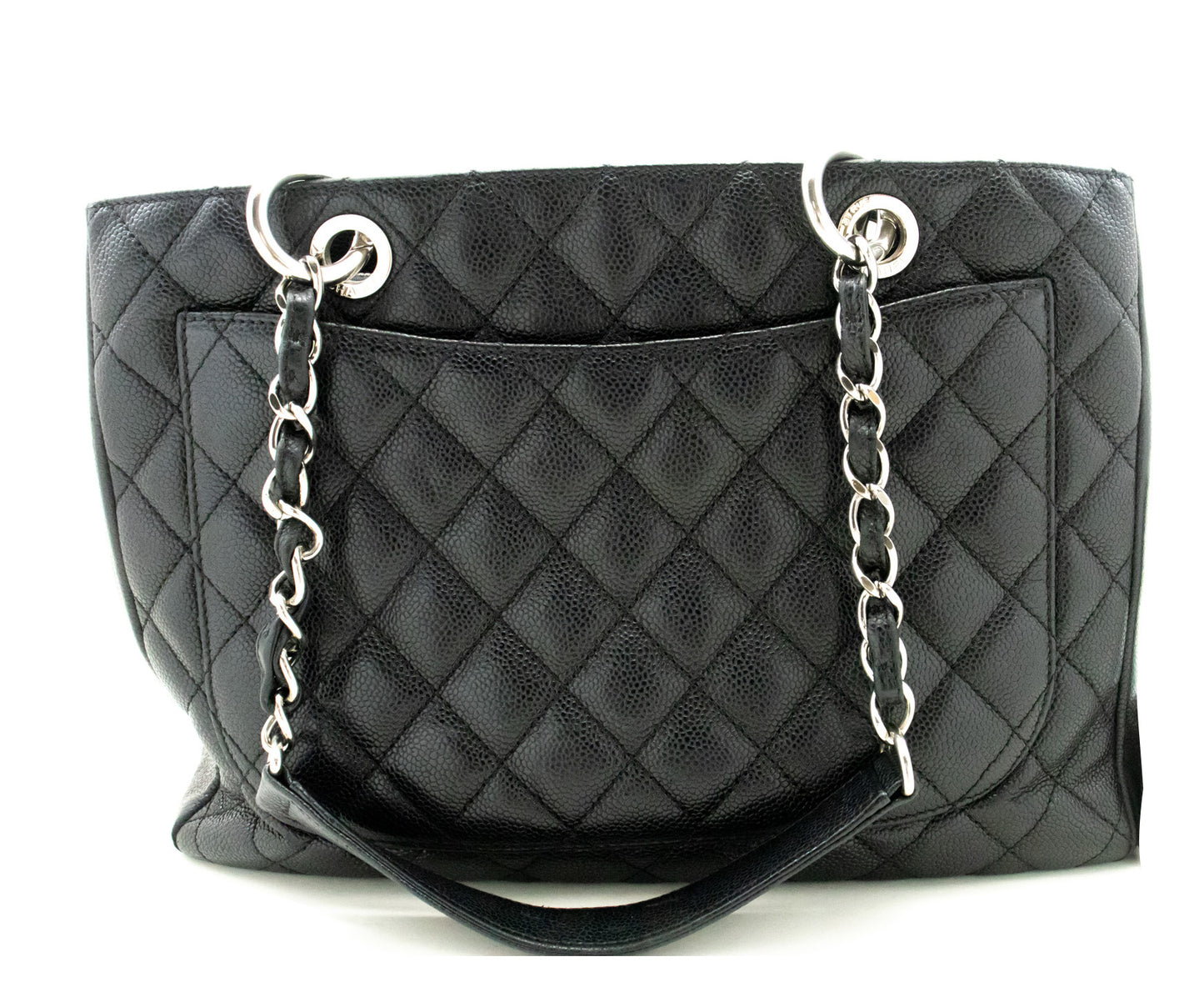 Chanel Shopping Black Leather Shoulder Bag