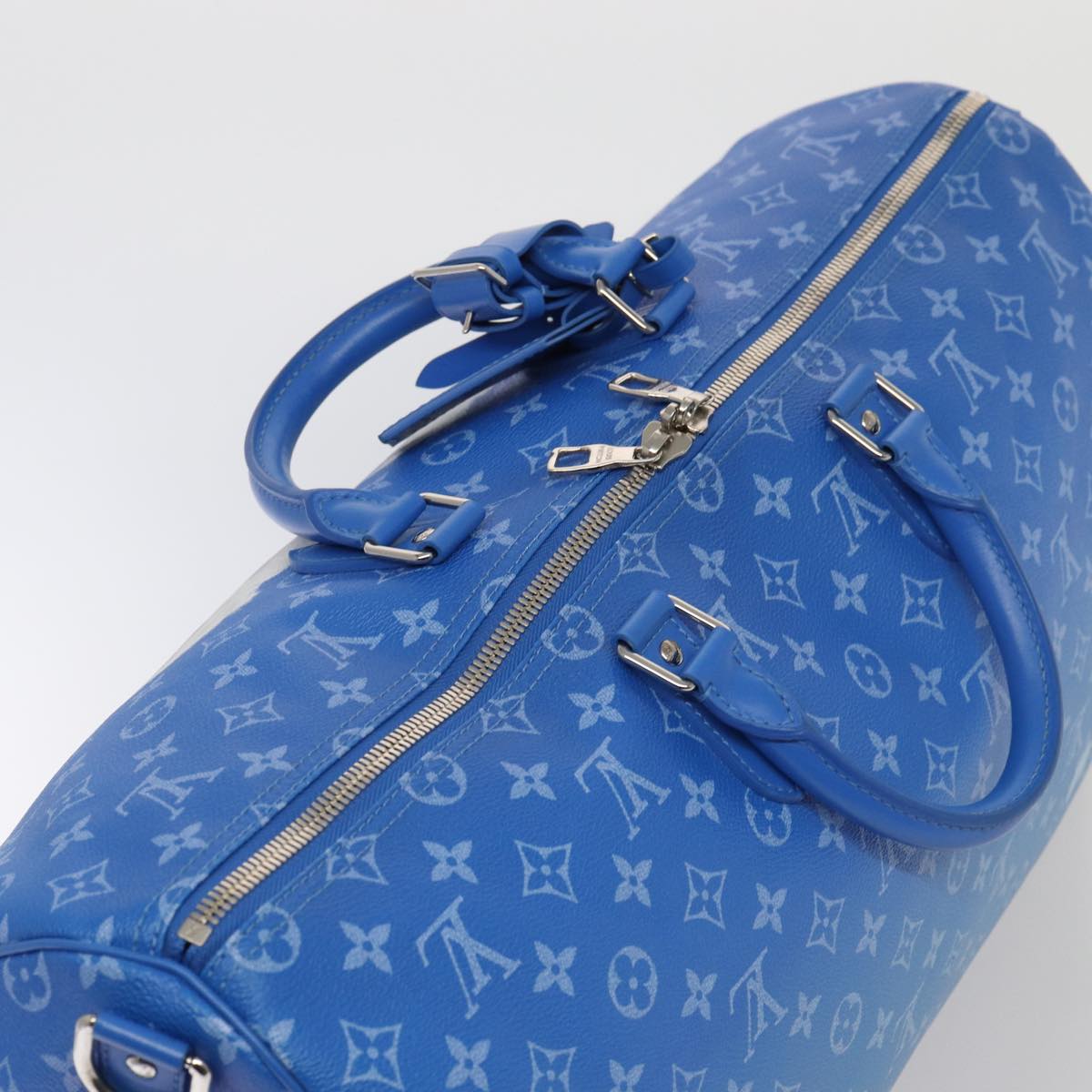 Louis Vuitton Keepall Bandouliere 50 Blue Canvas Travel Bag