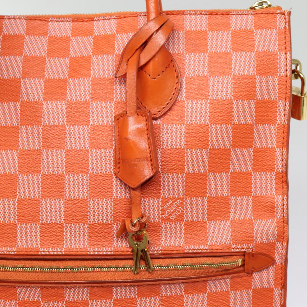 Louis Vuitton Pimont Mobile Orange Canvas Hand Bag