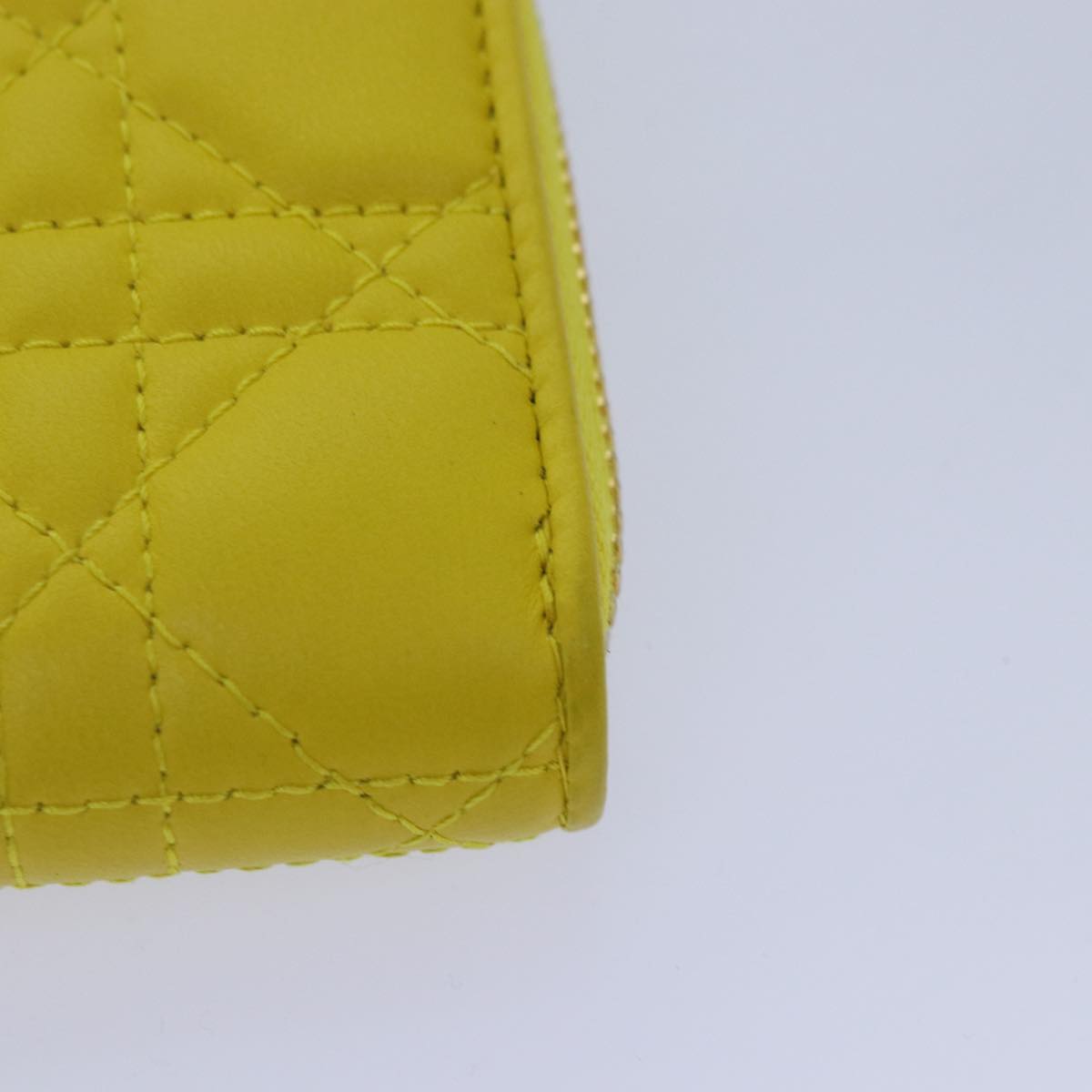 Dior Cannage Lady Yellow Leather Wallet Accessories