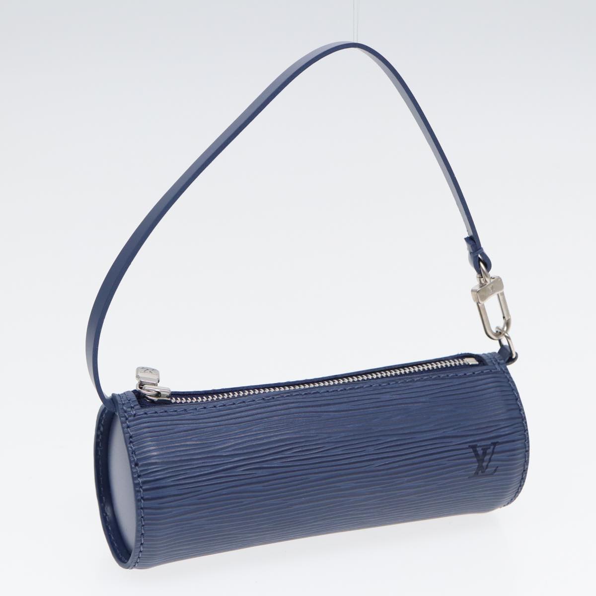 Louis Vuitton Papillon 30 Blue Leather Hand Bag