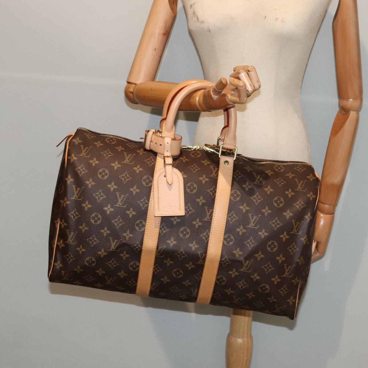 Louis Vuitton Keepall 45 Brown Canvas Travel Bag