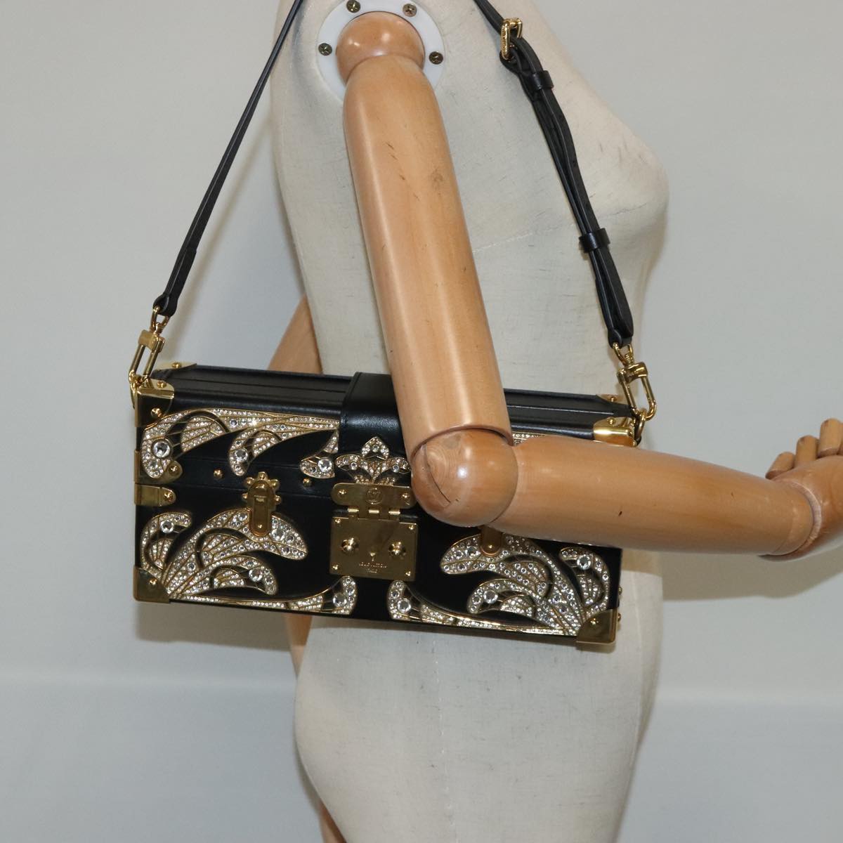 Louis Vuitton Petit Malle Black Leather Shoulder Bag