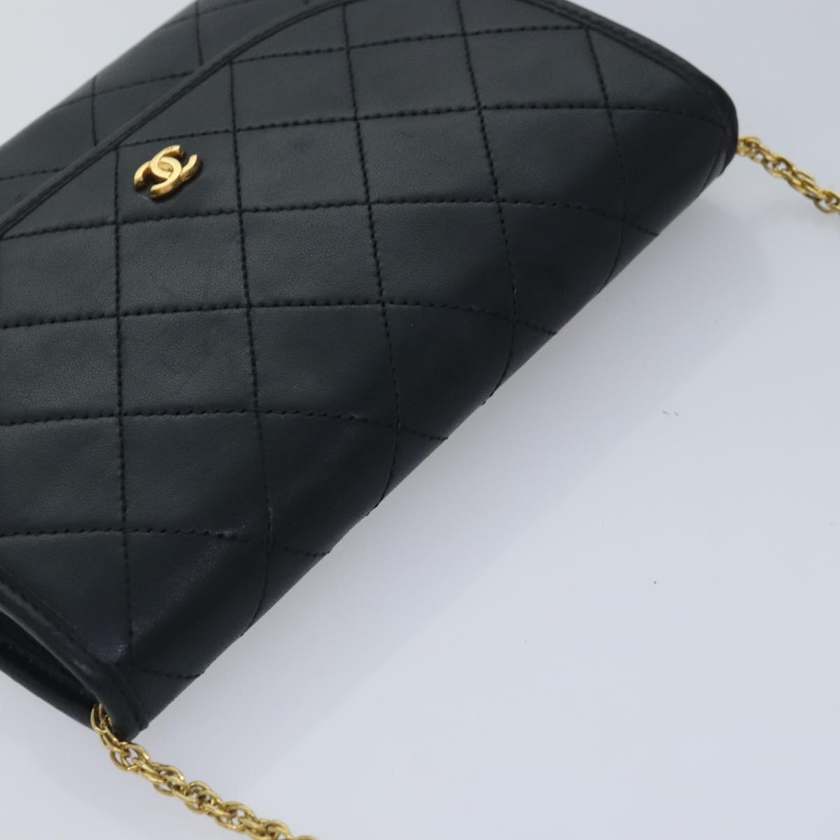 Chanel Matelassé Black Leather Shoulder Bag