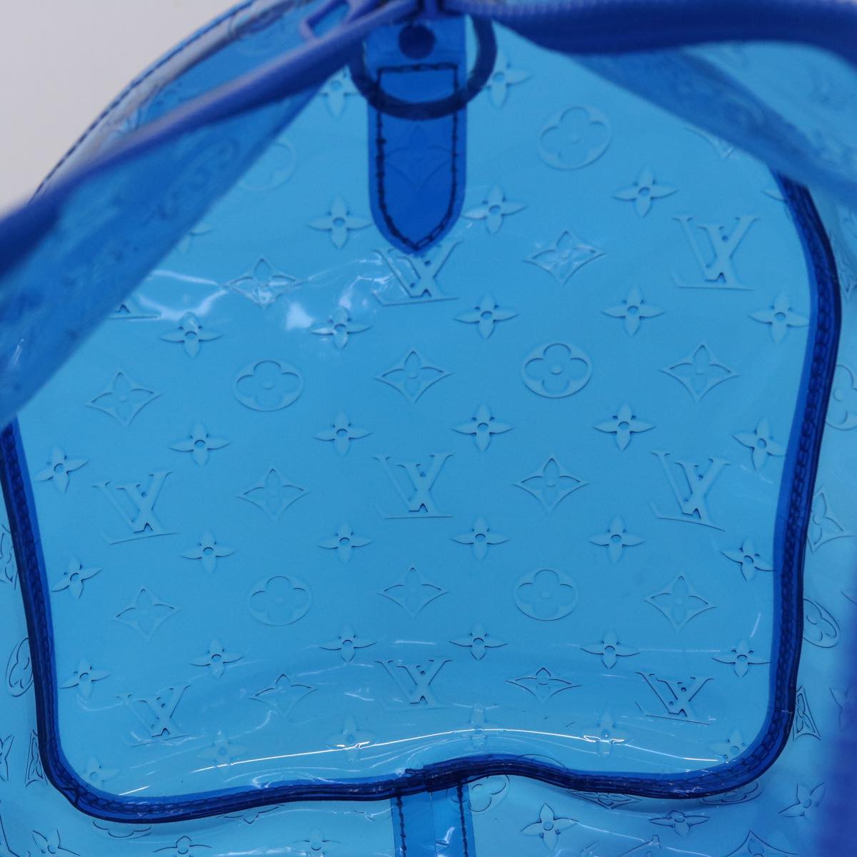 Louis Vuitton Keepall Bandouliere 50 Blue Vinyl Travel Bag