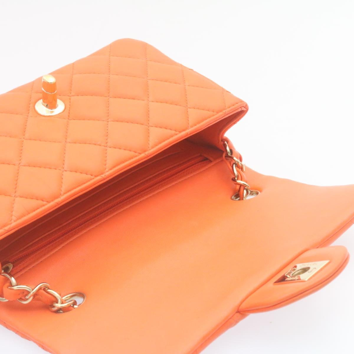 Chanel Timeless Orange Leather Shoulder Bag