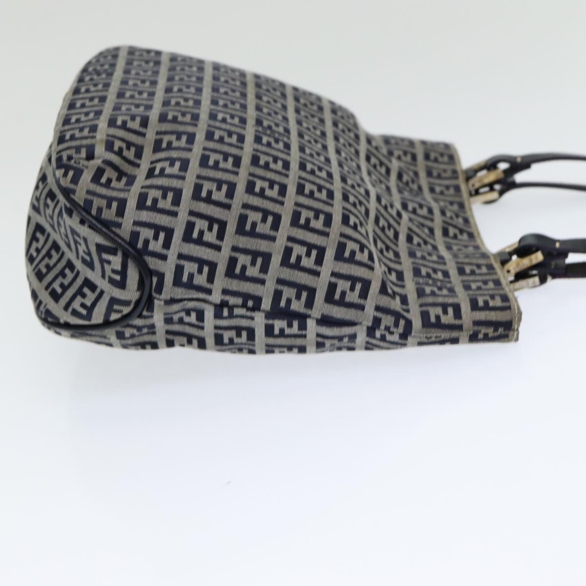 Fendi Zucchino Navy Canvas Hand Bag