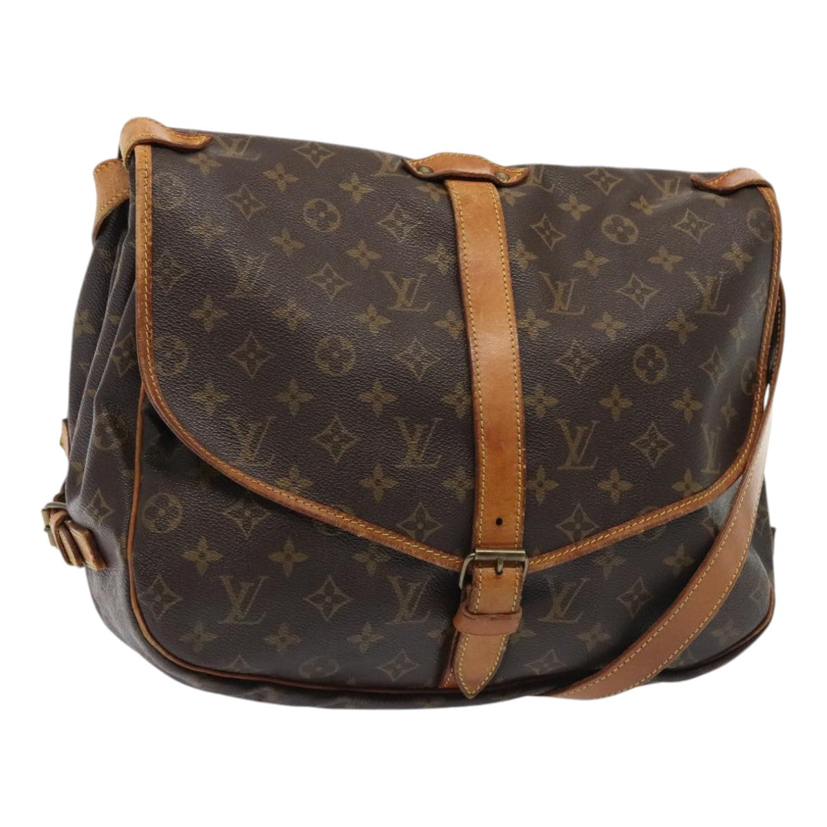 Louis Vuitton Saumur 35 Brown Canvas Shoulder Bag