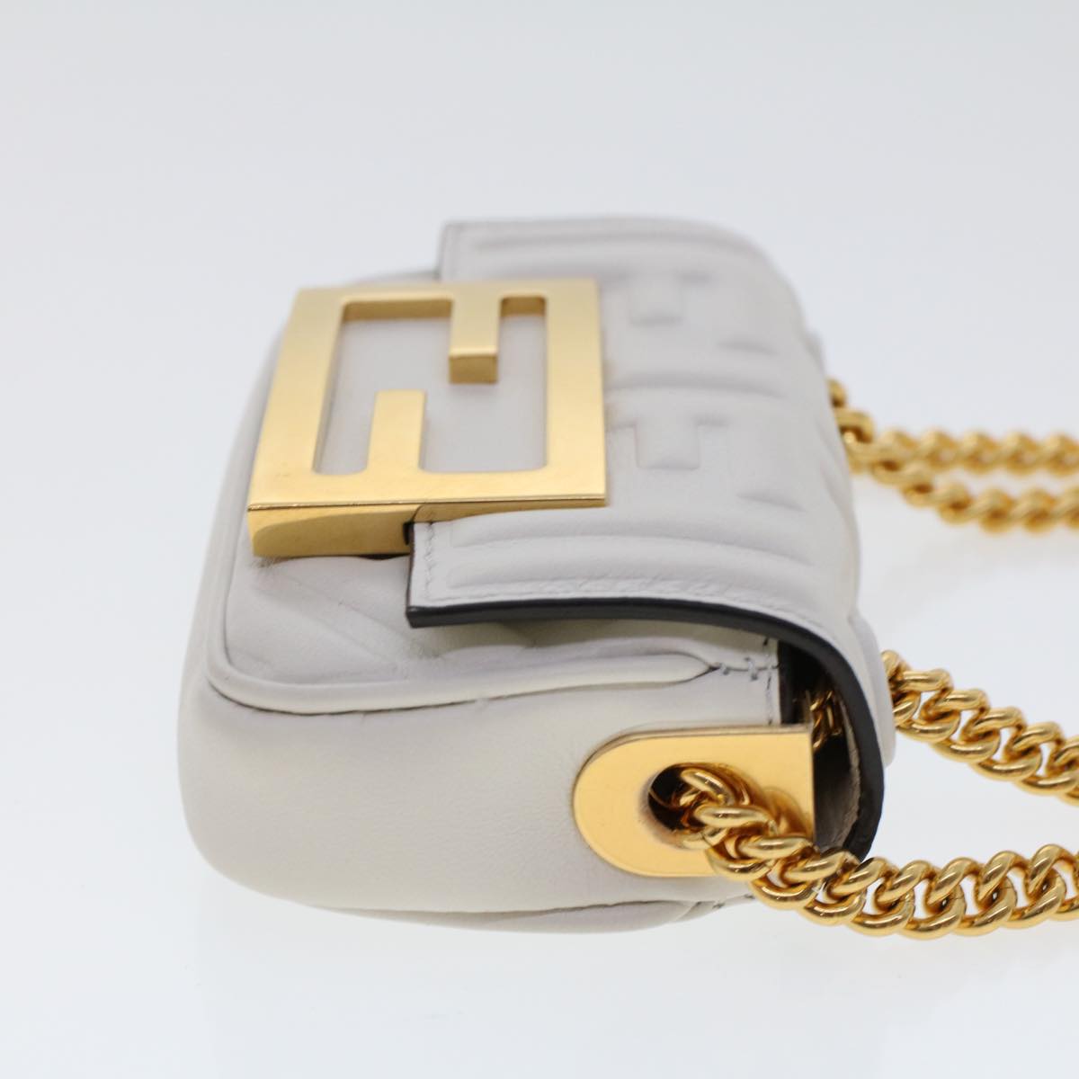 Fendi White Leather Shoulder Bag