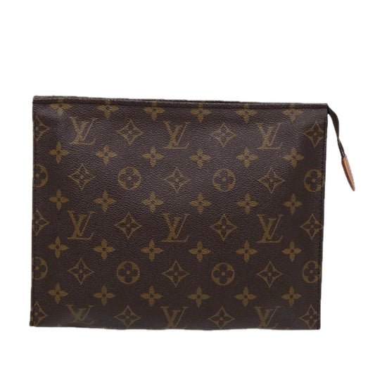 Louis Vuitton Poche Toilette Brown Canvas Clutch Bag