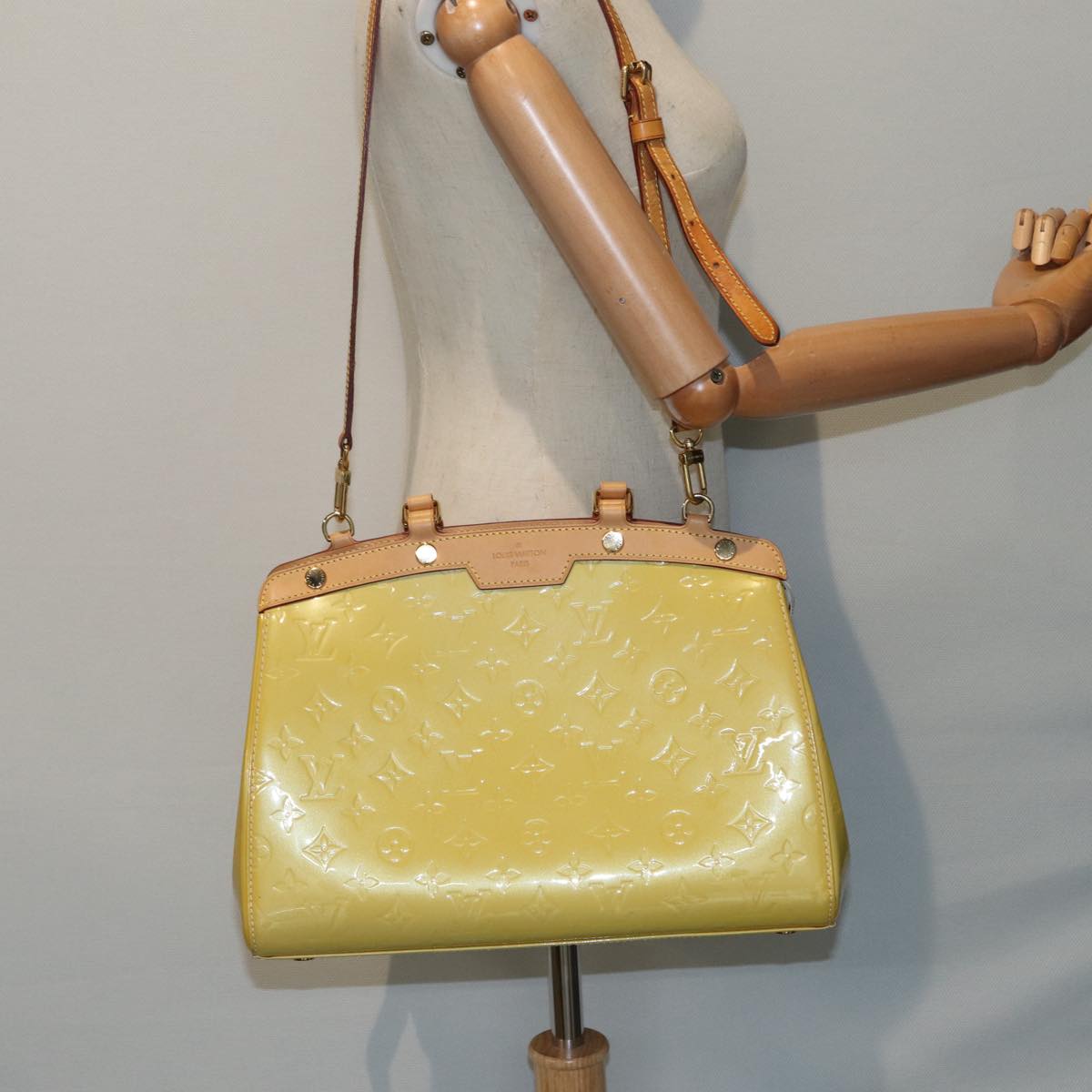 Louis Vuitton Brea Yellow Patent Leather Hand Bag