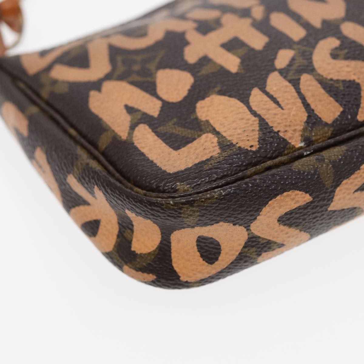 Louis Vuitton Pochette Accessoire Brown Canvas Clutch Bag