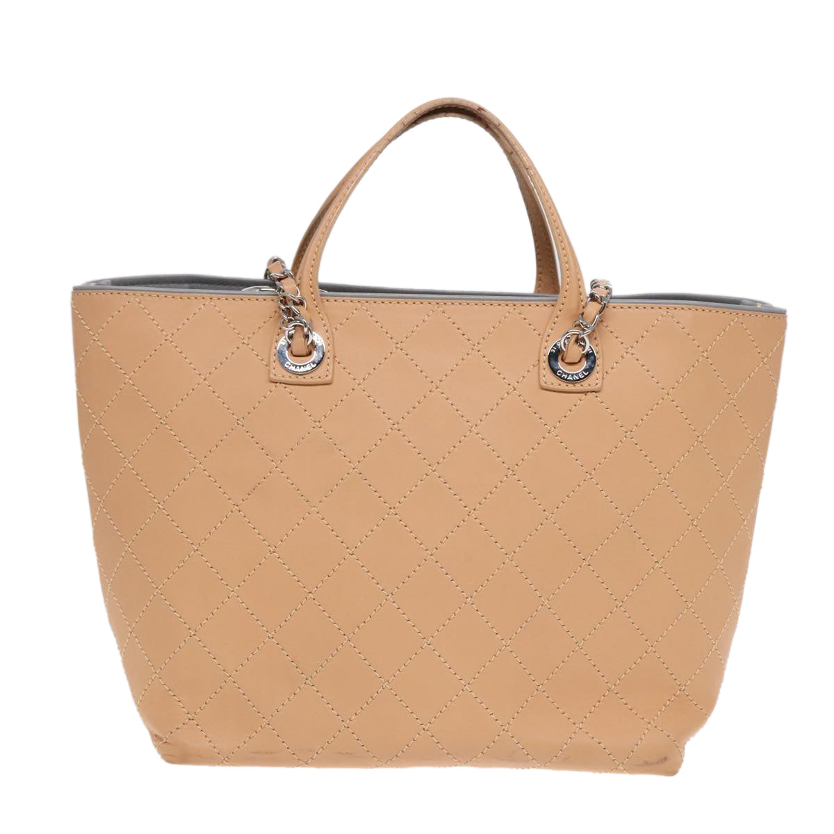 Chanel Matelassé Beige Leather Tote Bag