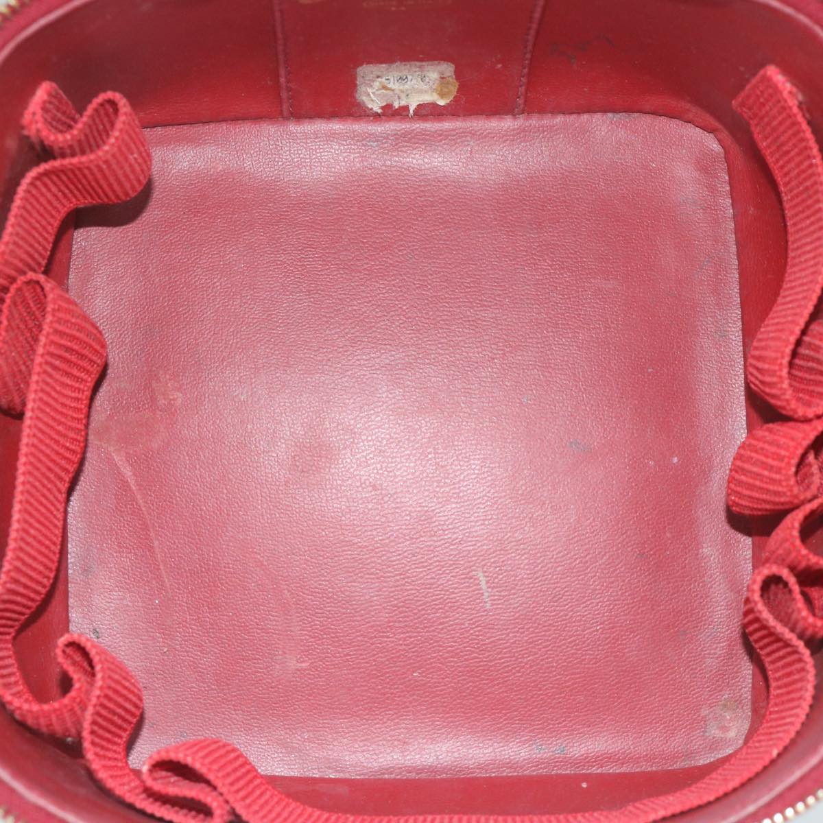 Chanel Vanity Red Leather Clutch Bag