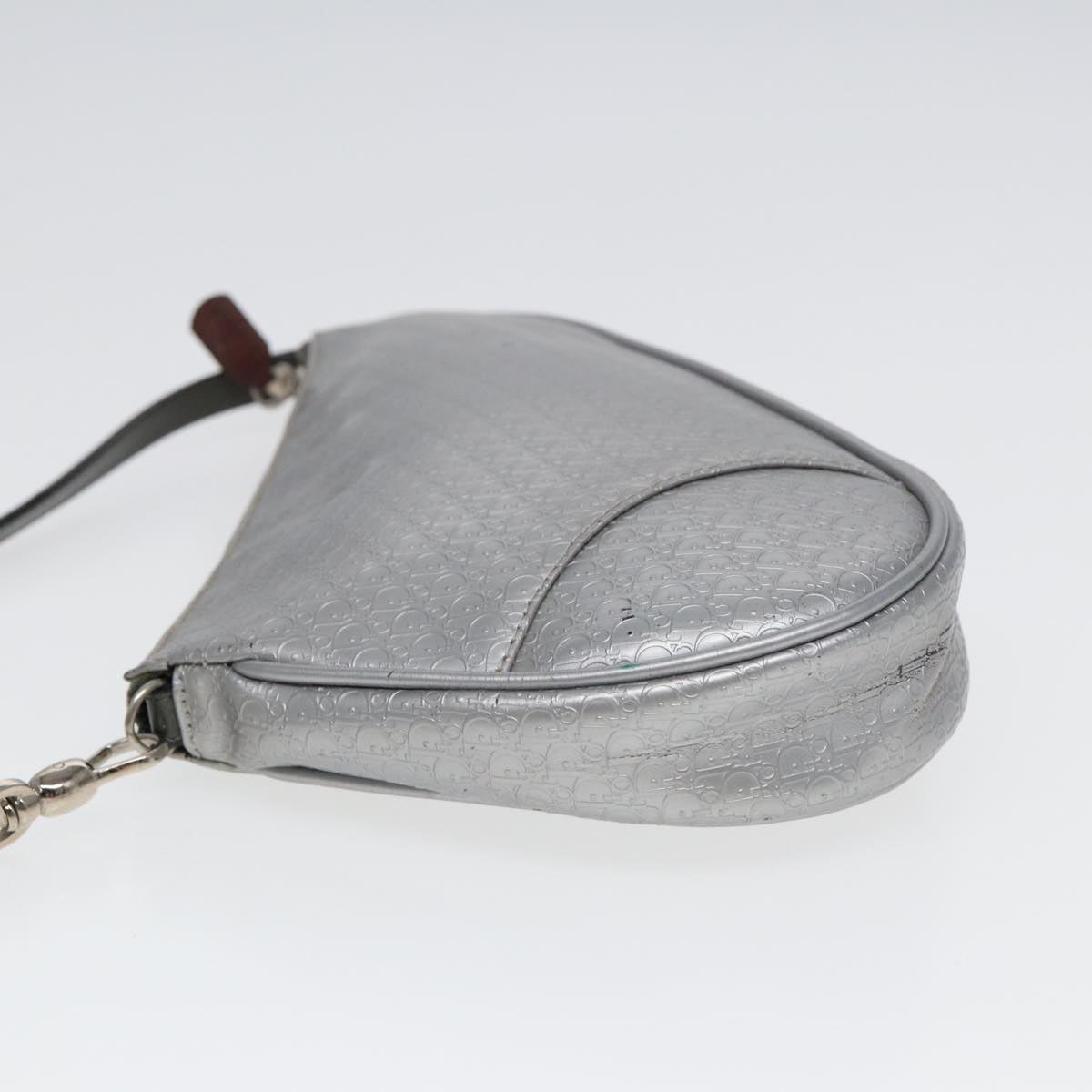 Dior Saddle Silver Canvas Clutch Bag