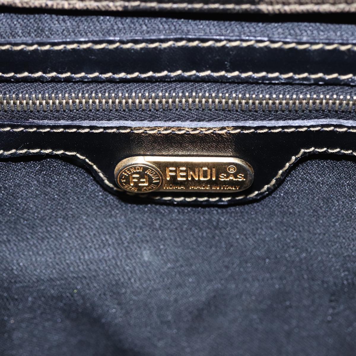 Fendi Pecan Brown Canvas Tote Bag