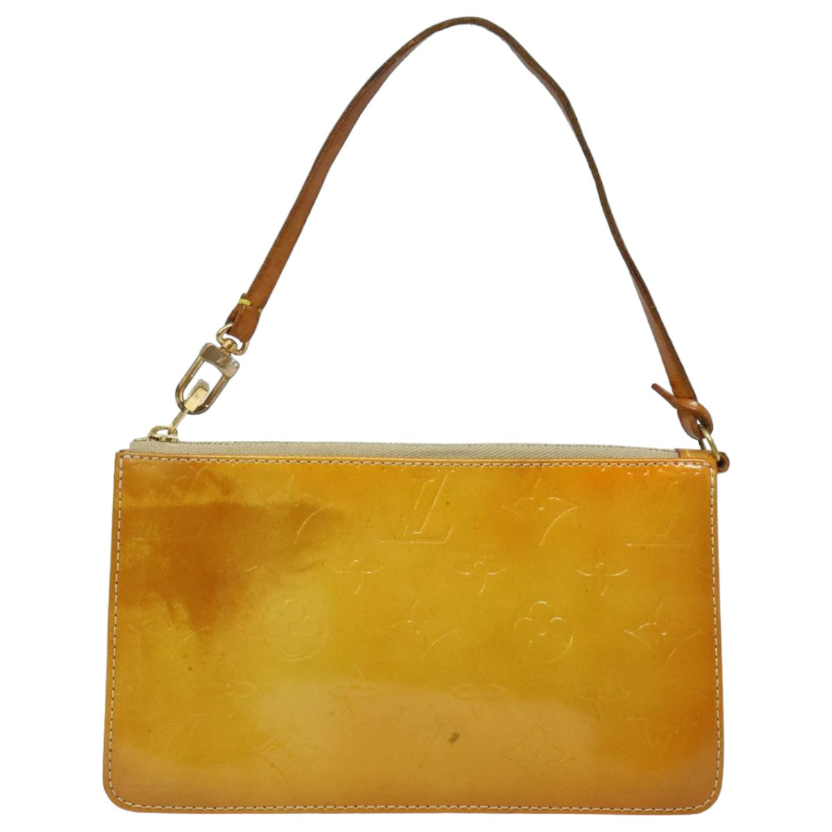 Louis Vuitton Lexington Camel Patent Leather Clutch Bag