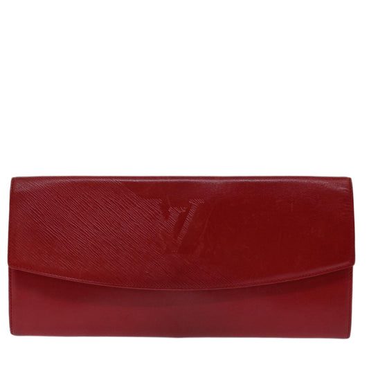 Louis Vuitton Mycenes Red Leather Clutch Bag