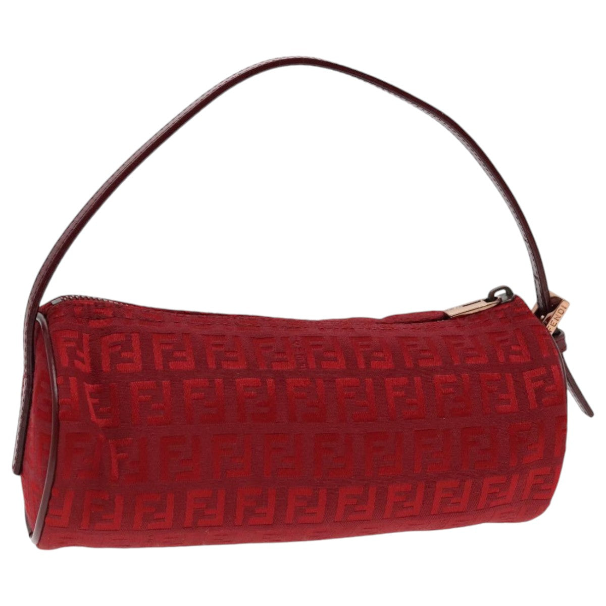 Fendi Baguette Red Canvas Clutch Bag