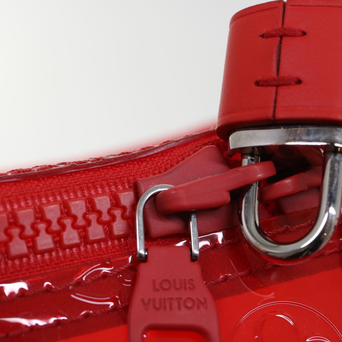 Louis Vuitton Keepall Bandouliere 50 Red Plastic Travel Bag