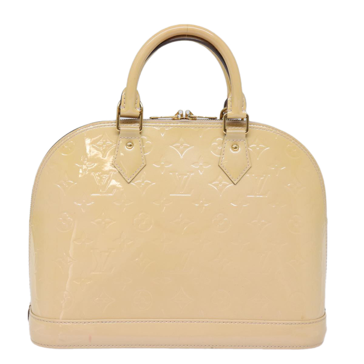 Louis Vuitton Alma Beige Patent Leather Hand Bag