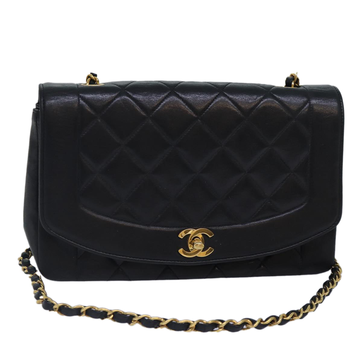 Chanel Diana Black Leather Shoulder Bag