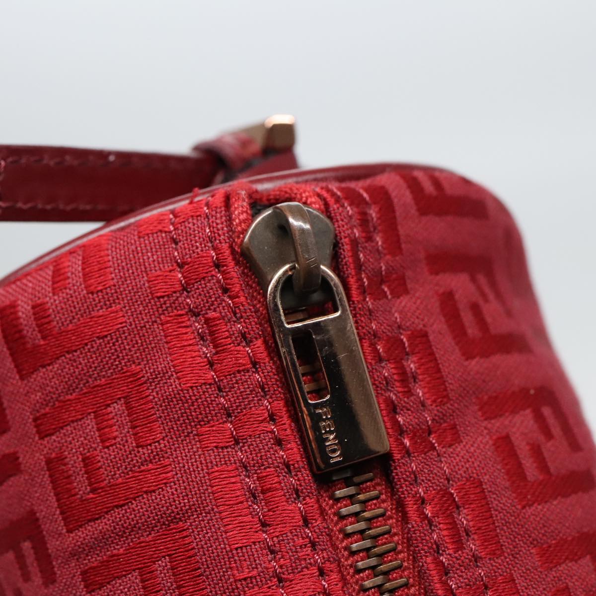 Fendi Baguette Red Canvas Clutch Bag