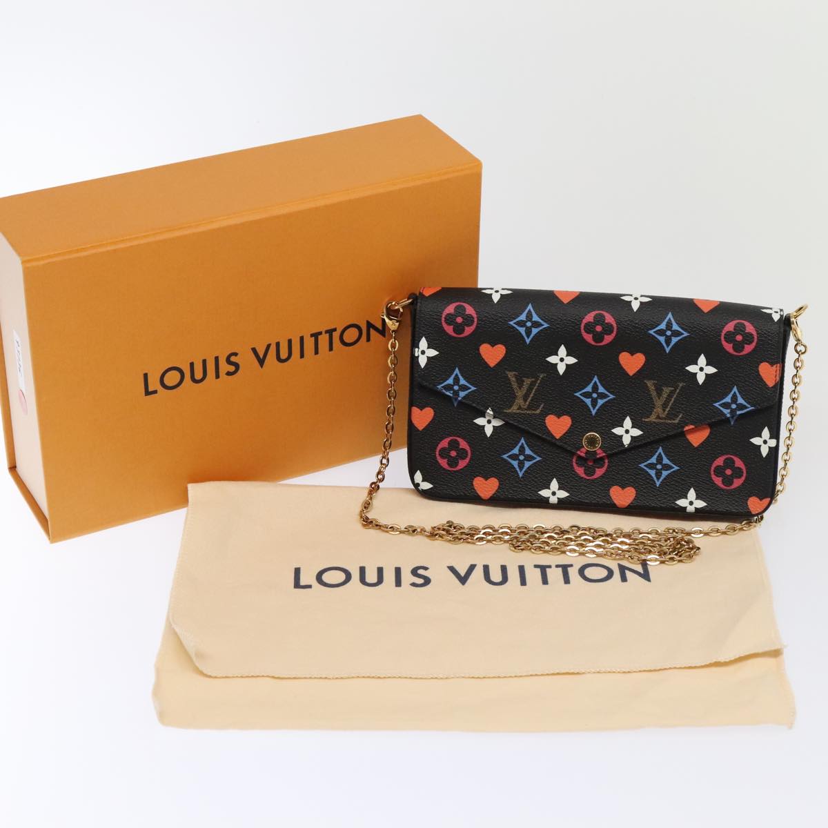 Louis Vuitton Felicie Black Canvas Clutch Bag