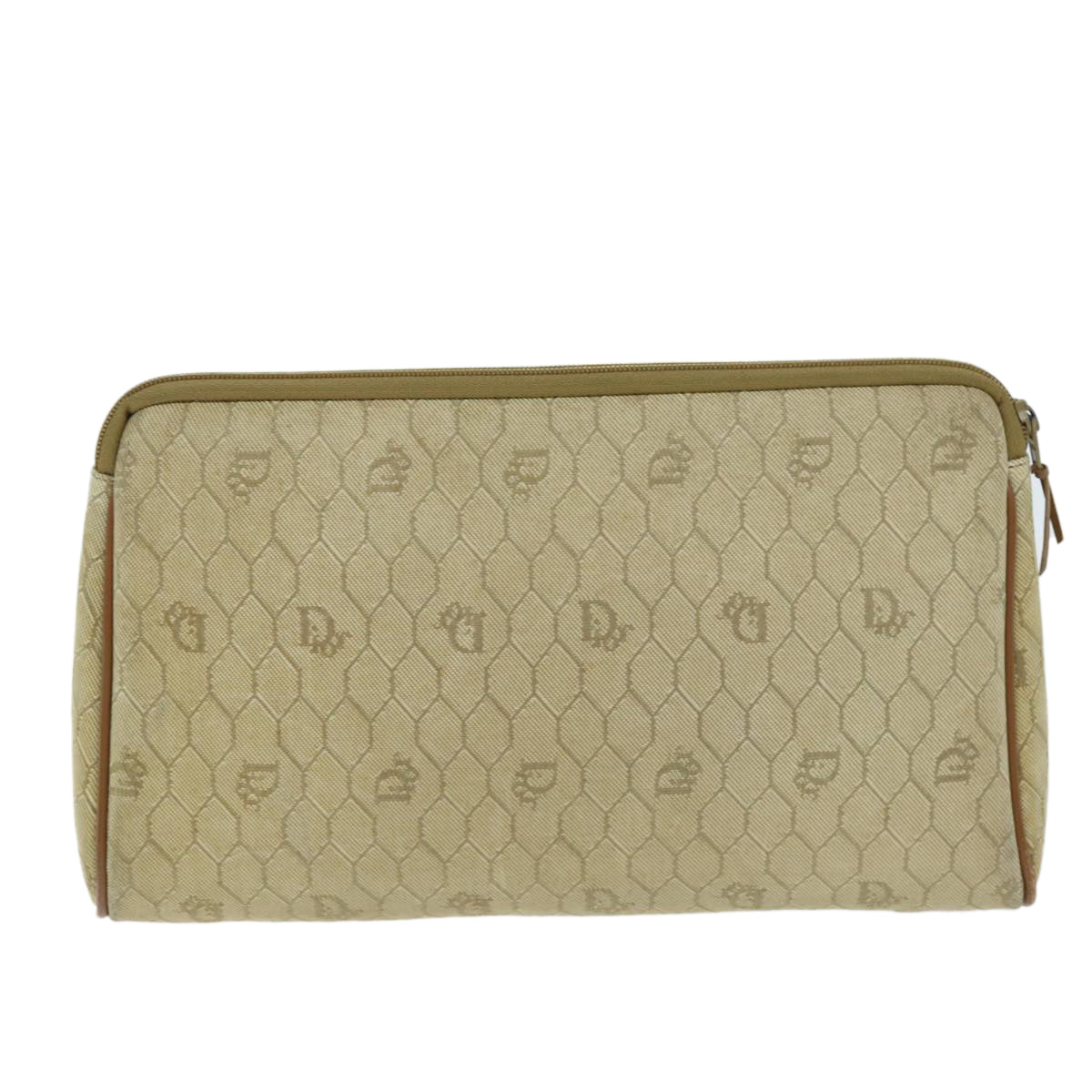 Dior Honeycomb Beige Canvas Clutch Bag