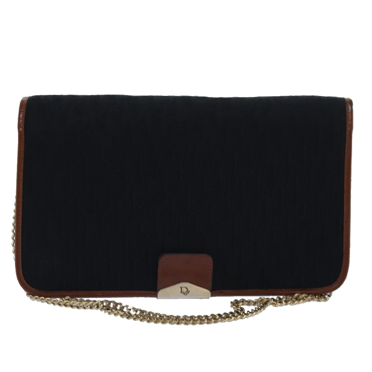 Dior Trotter chain Black Canvas Shoulder Bag